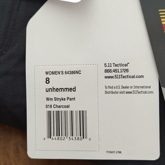 5.11 Tactical Women's Stryke Pants Nascar logo Sz 8 unhemmed - Picture 10 of 13